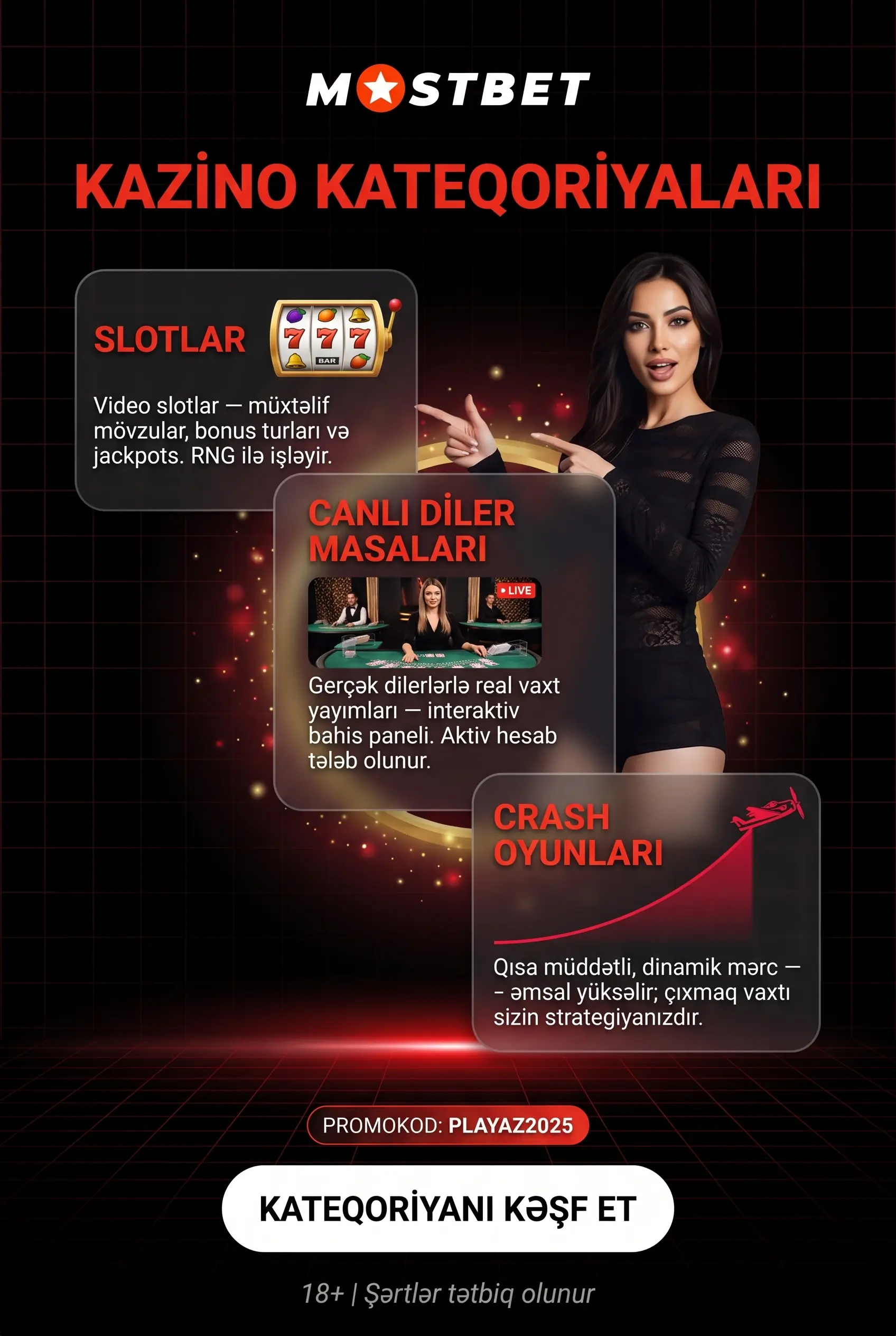 Mostbet kazino bölmələrinin strukturu